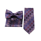 Riolio  Business Men Tie Set With Bowtie Pocket Square Cufflinks Necktie Suit Set Paisley Dot Floral Style New Fashion Classic Bow Tie