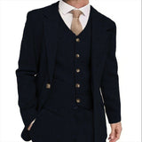 Riolio  Retro Herringbone Men's Blazer Suits Autumn Winter Single-breasted 3-piece Set Jacket vest Pant Thick style Formal Tuxedo Coats