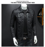 Riolio Men's lapel leather jacket autumn oversized slim motorcycle riding suit winter thickened PU leather waterproof work clothes
