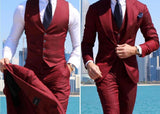 Riolio Classy Wedding  Suits Slim Fit Groom Wear Men's Tuxedo Groomsmen Suit Male Cheap Formal Business  (Jacket+Vest+Pants）