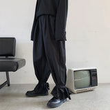 Riolio  Men Trousers Dark Style Y2k Bandage Leggings Casual Pants Spring Streetwear Fashion Niche Wide-Leg Pants Men'S Clothing New