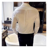 Riolio  Men's Shiny Long-Sleeve Button-Down Shirt with Slim Fit
