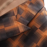 Riolio  Plaid Men's Business Casual Formal Wedding Dress Suit Three-Piece Set Large Size Trendy Checkered Westwear Casual Occasion