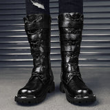 Riolio  Men's motorcycle boots four season casual classic high-top boots outdoor plus size tooling boots fashion safety protection boots