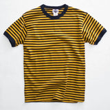 Riolio  Summer Men's New Pullover O-Neck Patchwork Stripe Comfortable Loose Fashion Casual Short Sleeve T-Shirts Tops