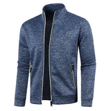 Riolio Autumn Winter Men's Zipper Knit Long Sleeves Thin Cashmere Fashion Top Sweater Coat