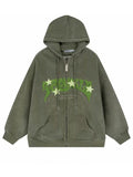 Riolio Autumn Men's Goth Corduroy Zip Up Hoodies Hip Hop Fashion Foam Print Jacket Women's Y2K Vintage Streetwear Hoody Sweatshirts