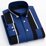 Riolio  New Printed Wide Stripes Fashion Versatile No-iron Anti-wrinkle Casual Comfortable Business Shirt for Men