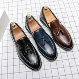 Riolio Classic Men's Casual Loafers Driving Shoes Moccasin Fashion Male Comfortable Autumn Leather Shoes Men Lazy Tassel Dress Shoes