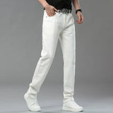 Riolio  Men High-quality White Pants Fashion Business Casual Classic Style Slim Fit Soft Trousers Male Brand Advanced Stretch Pants