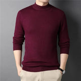 Riolio  Brand New Men's Cashmere Sweater Half Turtleneck Men Sweaters Knit Pullovers for Male Youth Slim Knitwear Man Sweater
