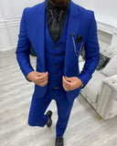 Riolio  Slim Fit Men's 3-Piece Suit Elegant Peak Lapel Blazer Vest And Pants Set for Wedding Banquet Business Evening Party