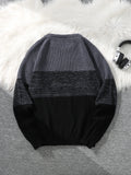 Riolio  Loose-Fitting Knit Sweater, Casual Versatile Striped Pullover, Men's Crew Neck Sweater, Men's Warm Clothing, Casual Everyday Wear Warm Sweater, Fashionable Design for Autumn and Winter, Casual Everyday Wear Warm Sweat