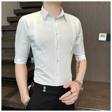 Riolio  New Summer Mid-sleeved Shirt Men Fashionable Men Versatile Shirt