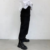 Riolio  Summer Black Personality Design Three-dimensional Pocket Overalls Men All-match Casual Trousers Mens Clothing Pants Hombre Y2K