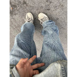 Riolio  American Trendy Street Men and Women Hip Hop Personalized Straight leg Jeans Couple Loose Wide Leg Retro Casual Pants y2k