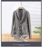 Riolio Korean Version Retro Hand-woven Twisted Twisted Sweater Men's Spring Autumn Thickened Sweater Lapel Cardigan Trendy Jacket Chic
