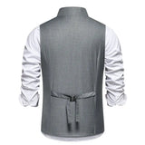 Riolio  New Men's Suit Vests Fashion Smart Casual Formal Dress Vest For Wedding Waistcoats Men Solid Color Sleeveless Party Vest Man