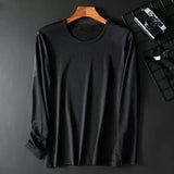 Riolio Men's Summer Lightweight Breathable Long Sve Casual Sun Protection Clothing Qui Dry round Ne T-irt for Youth Daily Use