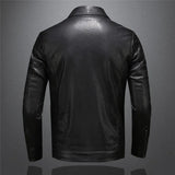 Riolio Men Luxury Black Faux Leather Jackets Men Zipper PU Coat Turn Down Collar Multi-pocket Slim Fit Clothing Man Plus Size 5XL-M