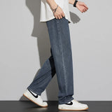 Riolio  New Lyocell Summer Thin Business Male Pants Jeans Men's High Waist Loose Comfortable Straight Elastic Denim Trousers