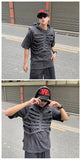Riolio Skeleton Rib Vest Men's Summer Trendy Design High-end Sleeveless Hooded Vest American High Street Retro Jacket Aesthetic Chic