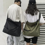Riolio  Canvas Japan ins bulk schoolbag student handbag simple shopping bag fitness bag waterproof shoulder bag notebook