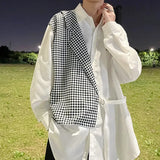Riolio  Korean Men's Spring and Autumn Square Collar Print Fashion and Versatile Loose and Casual Two-piece Long Sleeved Shirts