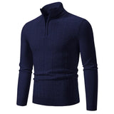 Riolio FALL MENS OUTFIT Autum Men's Sweatwear Warm Pullover Solid Color Half Zipper Sweater V-neck Long Sleeve Men's Knitted Sweatshirts Winter Top