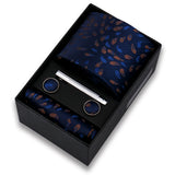 Riolio  Tie For Men Tie Clips Set Necktie Man Wedding Blouses Dress Cufflinks Gift Box Pocket Square Clip Business Skinny Gravetas