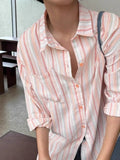 Riolio  New Japanese Vintage Men Striped Shirts Luxury Casual Trendy Long Sleeve Cardigan Tops Fashion Leisure Macaron Sunscreen Blouse