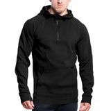 Riolio  Menswear Amazon's new long-sleeved stand-up collar casual pullover hooded half-zipper fleece sweater