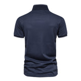 Riolio V Neck Polo Shirts for Men Solid Color Short Sleeve Classic Mens Polos New Summer Polo Shirt Men Clothing