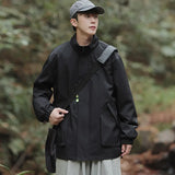 Riolio Male Jacket Men Hiking Jacket Outdoor Windproof Coats Hooded Jackets Color Matching Zipper Couple Top New Spring Autumn Casual