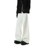 Riolio  Pink Straight Leg Denim Pants Unisex Gender Neutral Jeans Urban Street Style Fashion Trendy Casual Wear Comfortable 2025 New