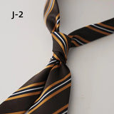 Riolio  New Arrival 8CM Navy Striped Neck Ties For Men Adult Luxury Vintage White Floral Block Neckties Wedding Casual Shirt Cravat