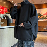 Riolio New jacket man Spring Windbreaker Men's Casual Climbing Waterproof Jacket Solid Lapel coat Unisex Fashion Gorpcore Youth