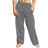 Riolio  New Men's Cotton Linen Loose Pants Male Summer Casual Solid Color Pants trousers Plus Size S-3XL