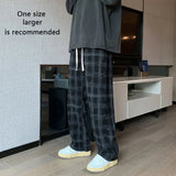 Riolio Men Checkered Casual Pants Loose Straight Corduroy Pants Sweatpants Man Fashion Streetwear Spring New Hip Hop Trousers