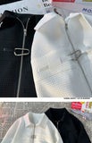 Riolio Niche Design Zipper Shirt Men's Short-sleeved Summer 2025 New Waffle High-end Casual Shirt Hip Hop Unisex Zipper Blouse