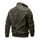 Riolio Men's Tactical Pilot Jaet WS  Military Fan Special Forces Officer Coat Cotton Denim Zipper Closure Long Sve