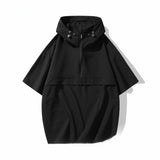 Riolio Ice Silk Men's irt ort Sve Thin American Outdoor Mountain Qui Dry Hooded Workwear Jaet f Zipper Breathable...
