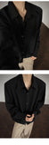 Riolio  Shirt men Korean Style Loose Fit Square Neck Plain Color Long Sleeve Shirt Man Autumn New Trendy Youth Dance Shirts Oversized