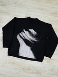 Riolio  Y2k Knitted Sweater Acrylic Men Clothes Fashion Hip Hop Grunge Goth Punk Casual Harajuku Graphic Print Long sleeved Pullover