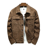 Men's brown denim jacket Spring and Autumn New Fashion High Quality Stretch Slim Fit Jacket Denim Men Brand Clothing