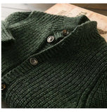 Riolio American High-end Knit Cardigan Men's Stand Collar Sweater Cardigan Korean 2025 New Spring Autumn New Sweater Button Jacket Chic