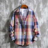 Riolio  Long Sleeve Shirts And Blouses For Men Plaid Elegant Cotton Luxury Man Tops Social Korean Style New In Hipster Spring Clothing