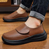 Riolio  Man Pu Leather Big Size Low Top Slip On Casual Shoes Spring Autumn New Lightweight Non Slip Work Shoes Soft Sole Elderly Shoes