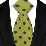 Riolio  Luxury 8CM Mens Necktie Green Color Floral Paisley Ties For Man Groom Jacquard Woven Neck Tie For Business Wedding Party