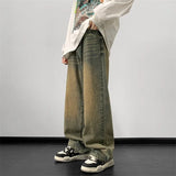 Riolio  Jeans men Wide Leg Jeans Male Loose Straight Denim Pants Autumn Harajuku Vintage Blue Jean Trouser Streetwear Clothes